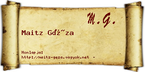 Maitz Géza névjegykártya