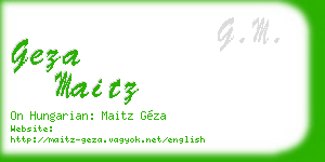 geza maitz business card