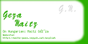 geza maitz business card